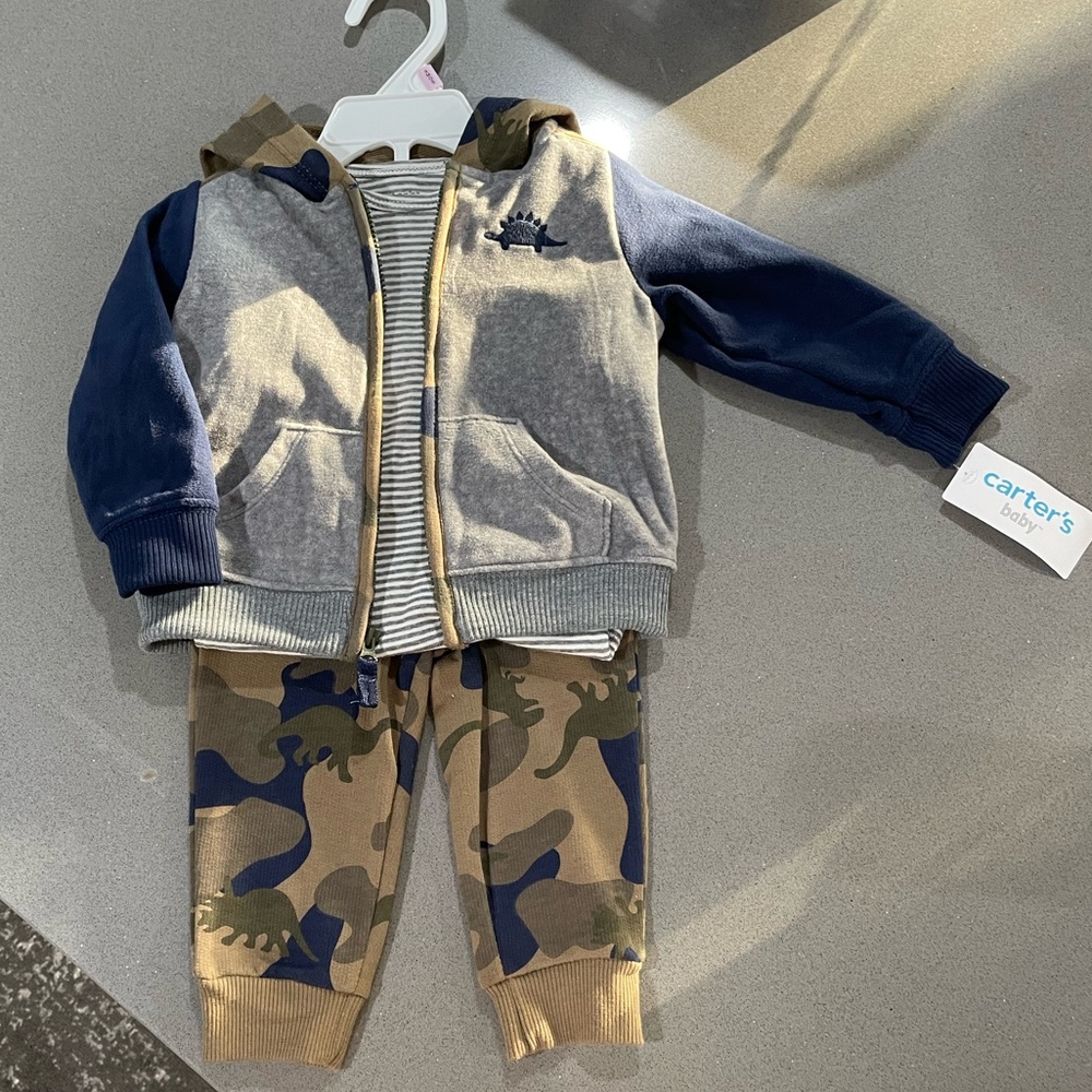 Onesie, pants and jacket, 9m baby boys, Carters set